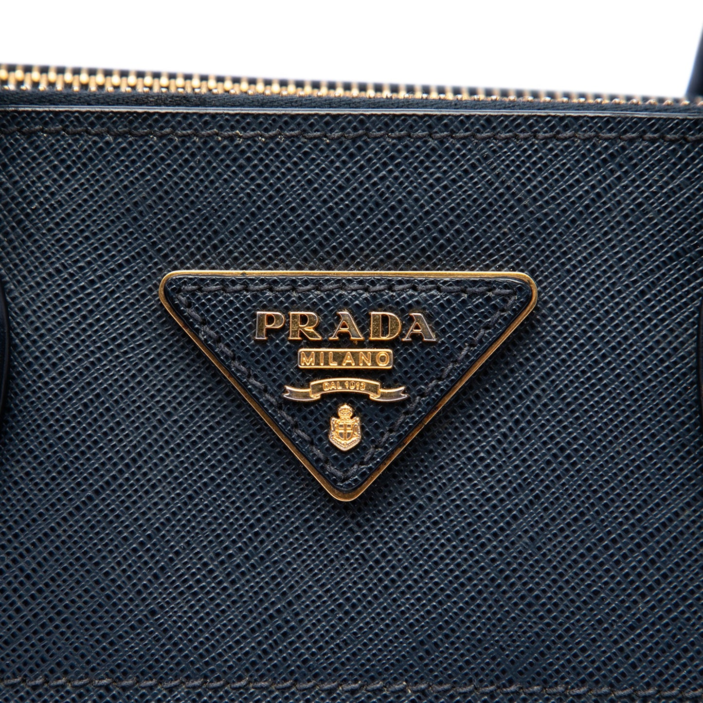 Prada City Calf Trimmed Saffiano Greche Paradigme Bag
