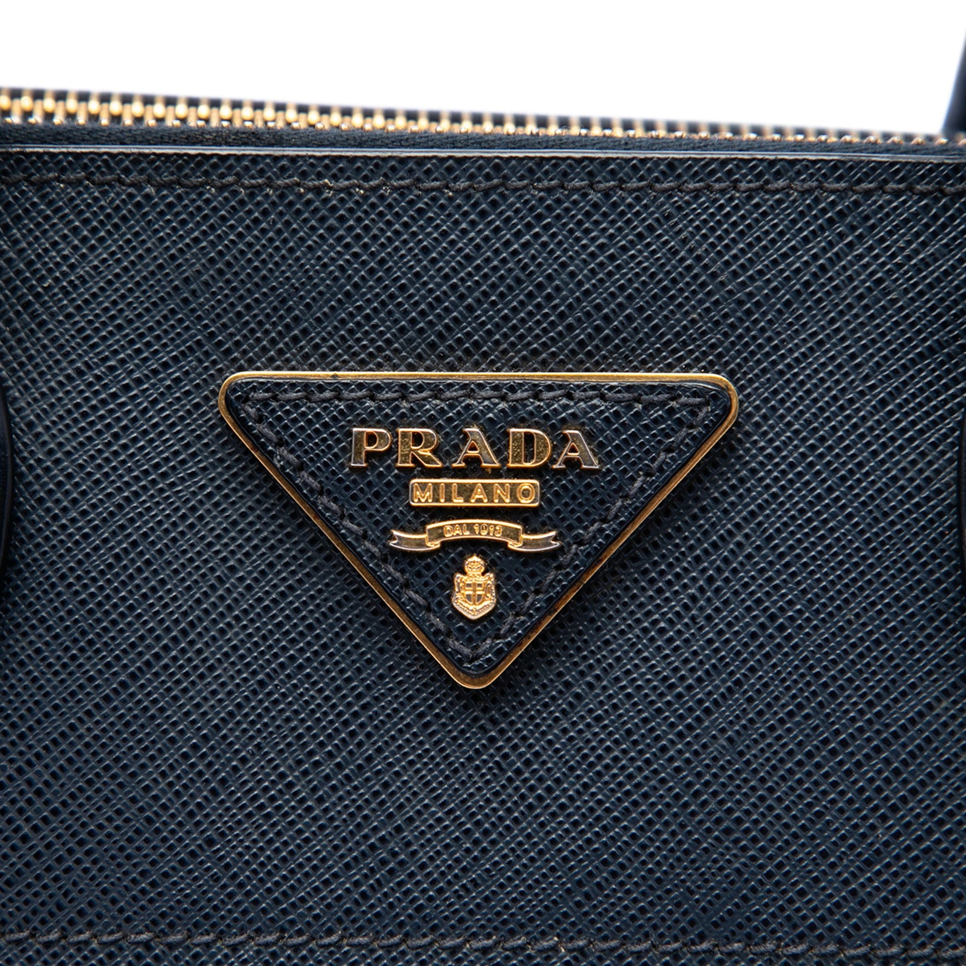 Prada City Calf Trimmed Saffiano Greche Paradigme Bag