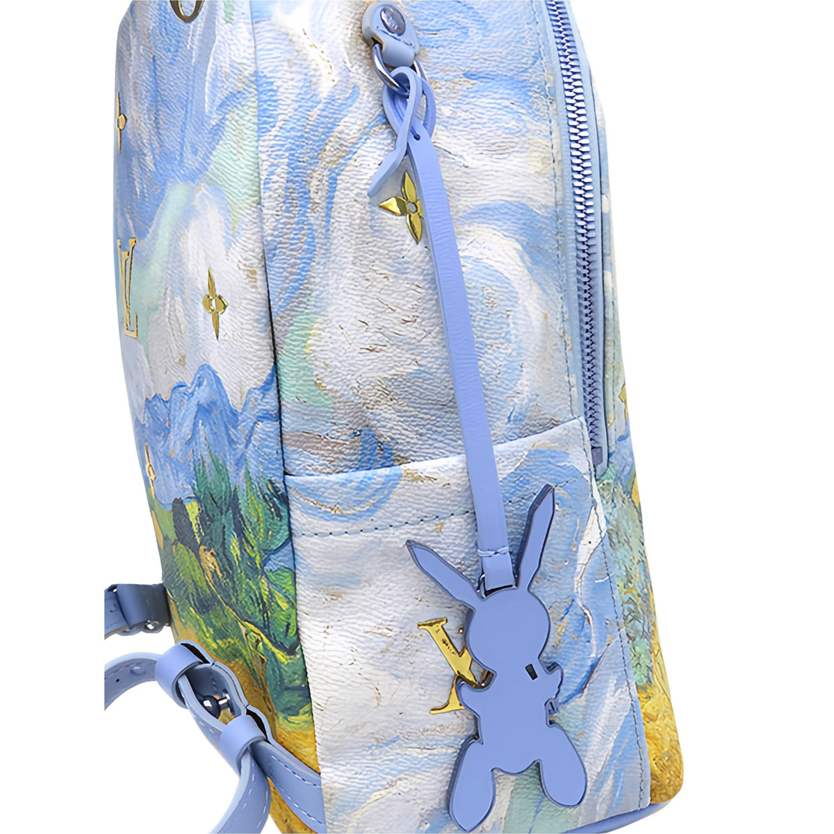 Louis Vuitton Jeff Koons Masters Collection Van Gogh Palm Springs Backpack — Blue
