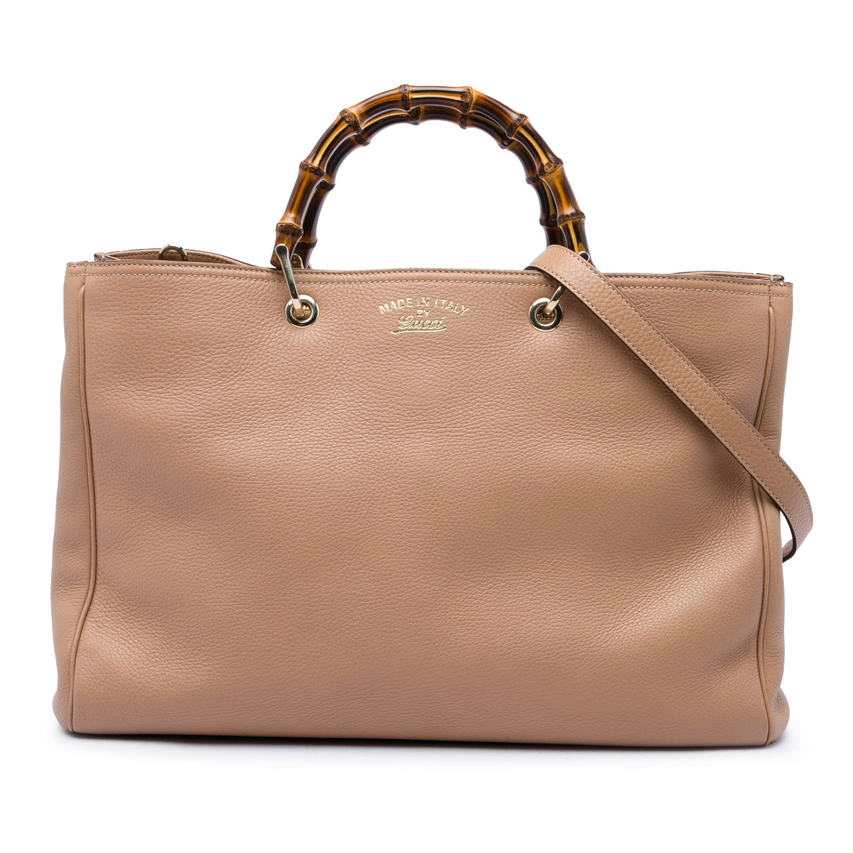 Gucci Large Calfskin Bamboo Shopper Satchel