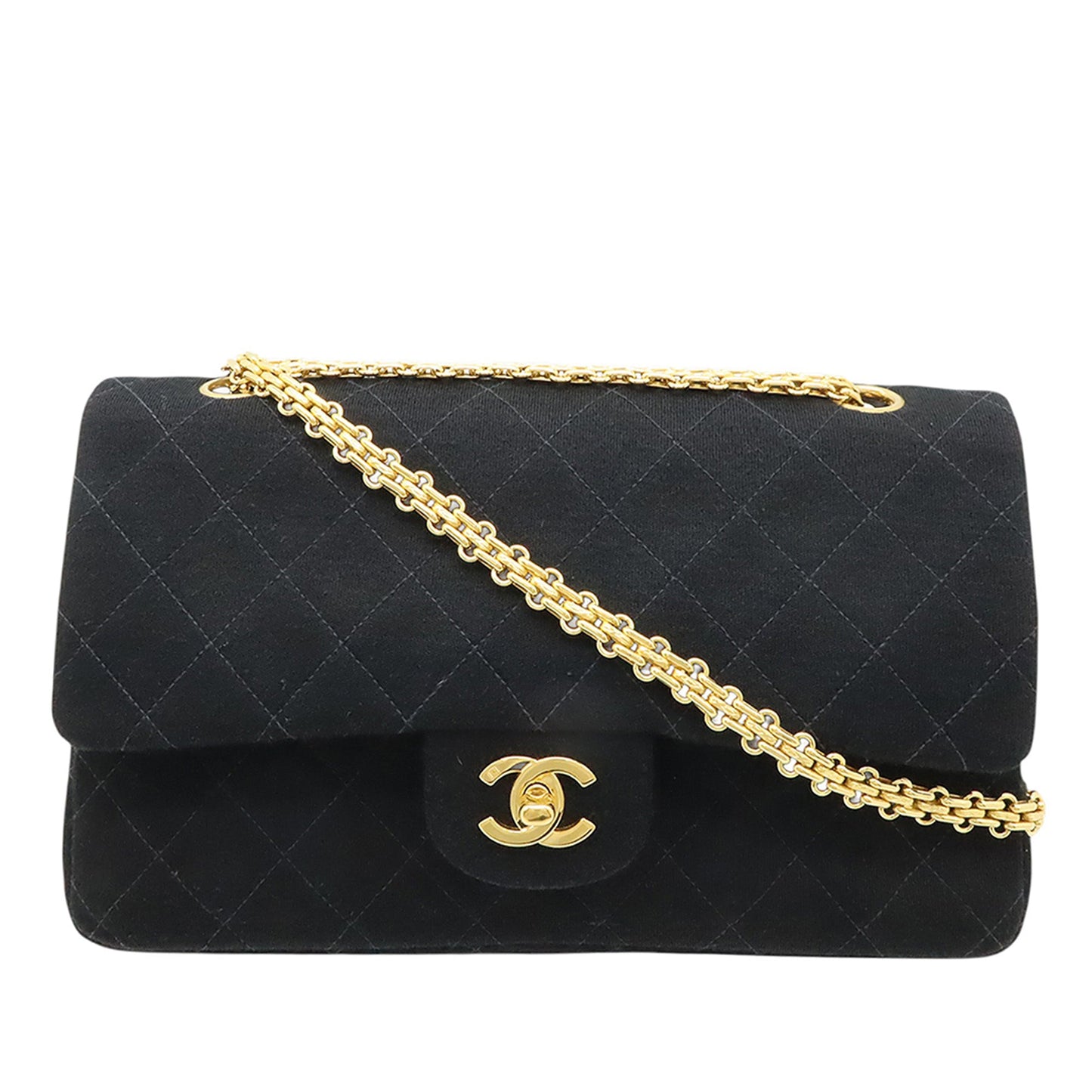 Chanel Medium Classic Jersey Bijoux Chain Double Flap