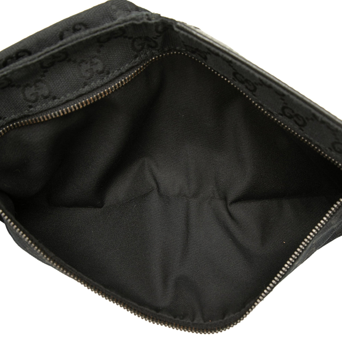 Gucci GG Canvas Double Pocket Belt Bag — Black
