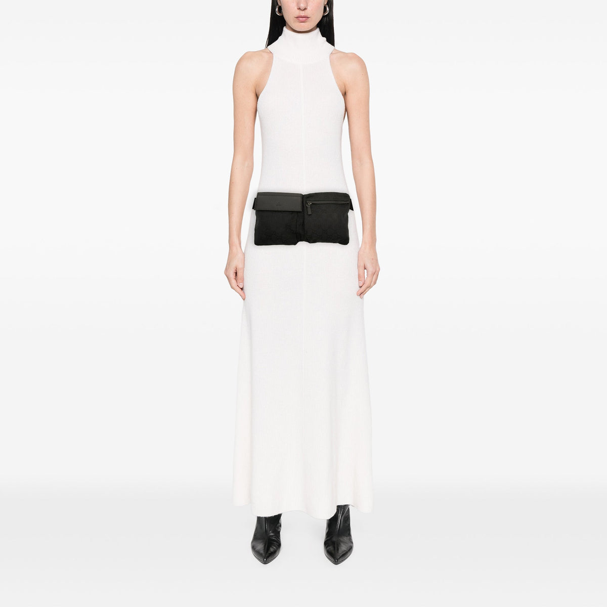 Gucci GG Canvas Double Pocket Belt Bag — Black