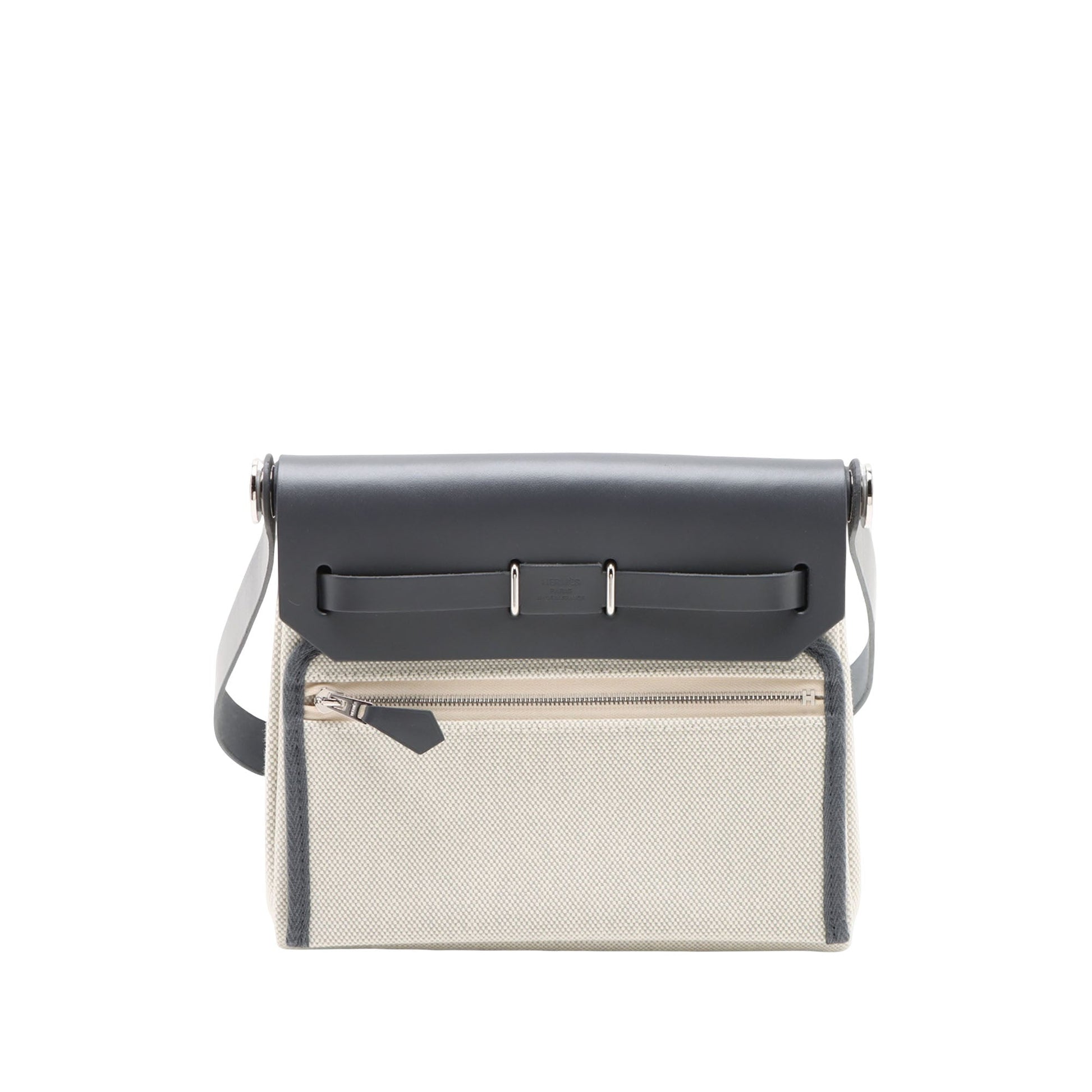 Hermès Military Toile and Vache Hunter Herbag Zip 20