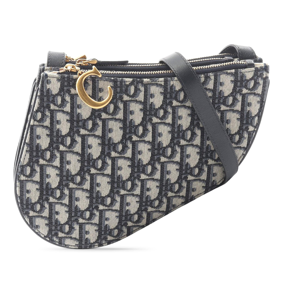 Dior Oblique Canvas Saddle Triple Zip Crossbody