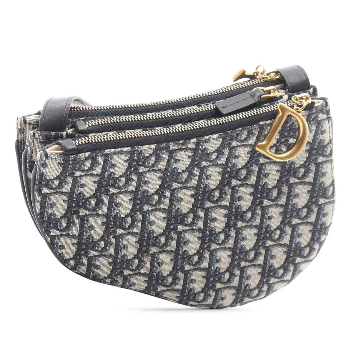Dior Oblique Canvas Saddle Triple Zip Crossbody