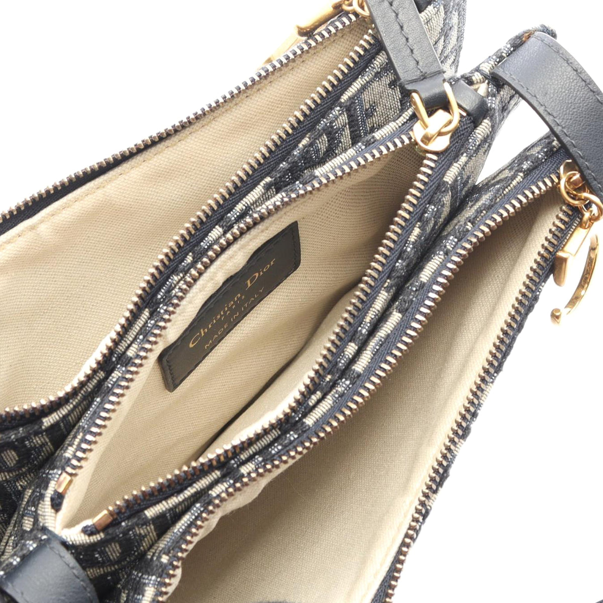 Dior Oblique Canvas Saddle Triple Zip Crossbody