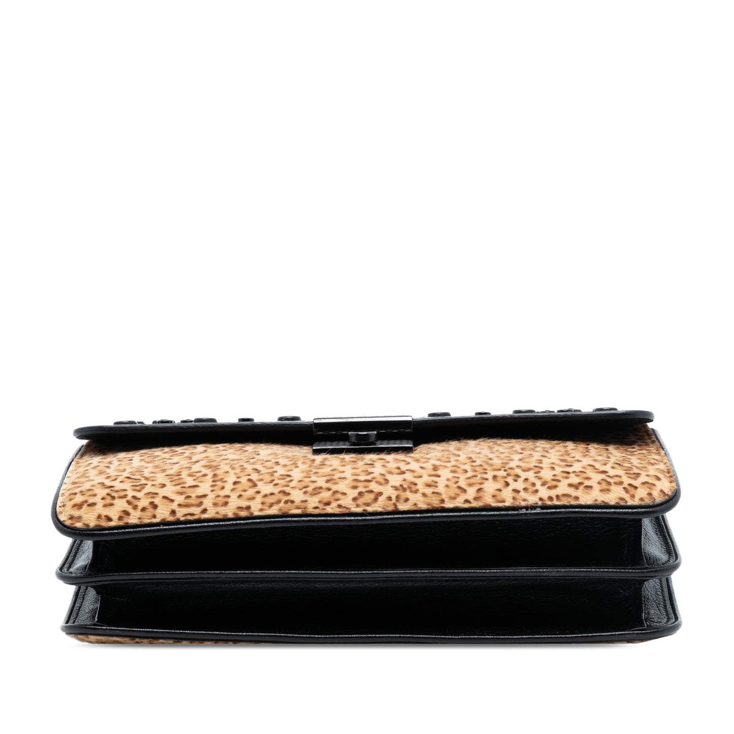 Bottega Veneta Leopard Print Pony Hair Glass Shoulder Bag