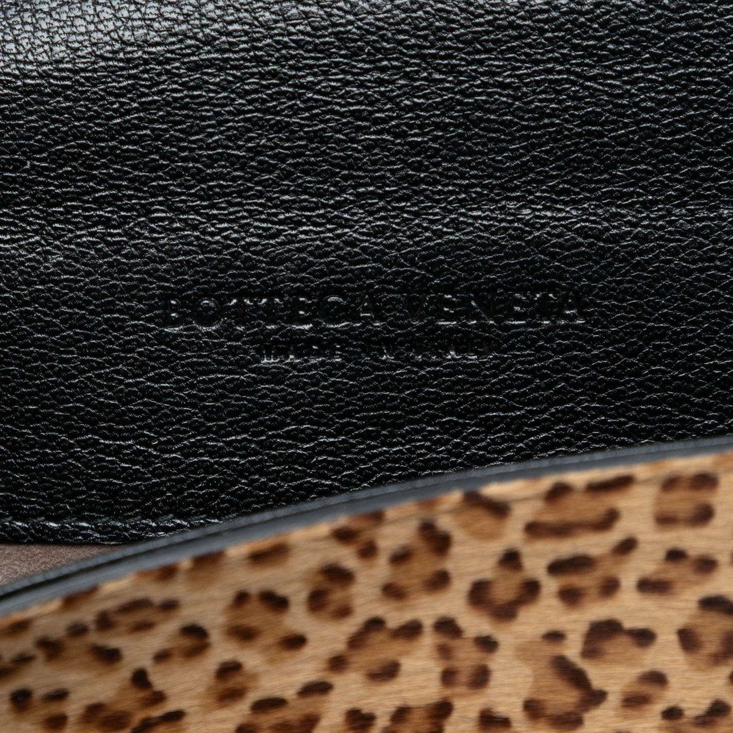 Bottega Veneta Leopard Print Pony Hair Glass Shoulder Bag