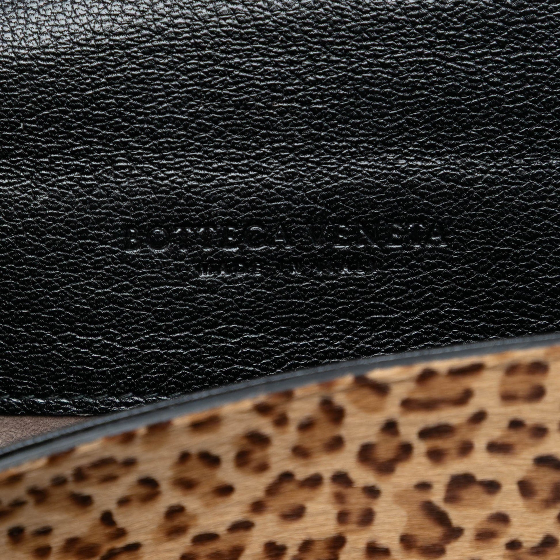 Bottega Veneta Leopard Print Pony Hair Glass Shoulder Bag