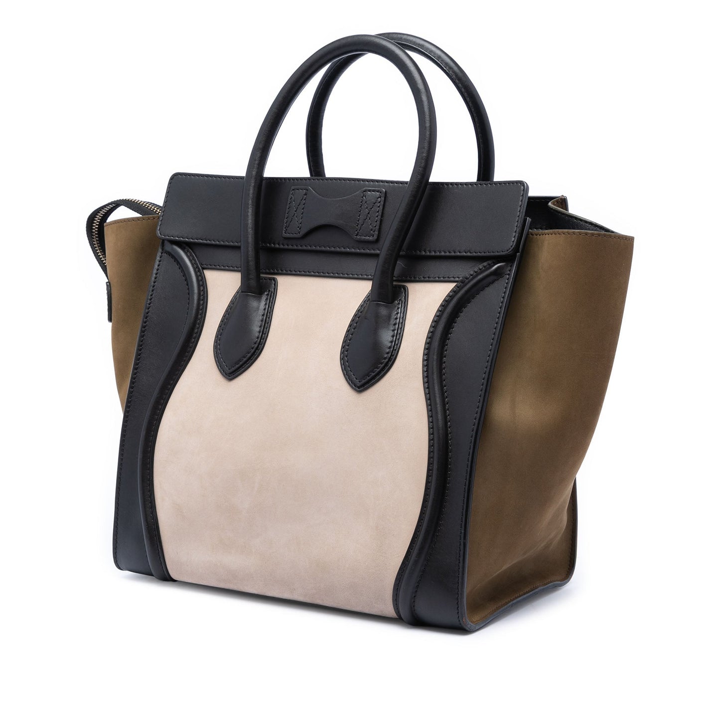 Celine Mini Tricolor Nubuck and Calfskin Luggage Tote