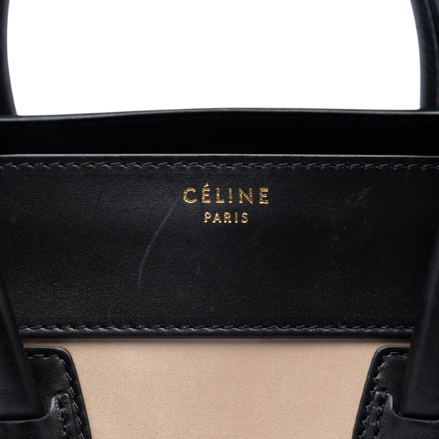 Celine Mini Tricolor Nubuck and Calfskin Luggage Tote