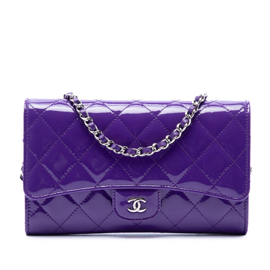 Chanel CC Quilted Patent Wallet On Chain