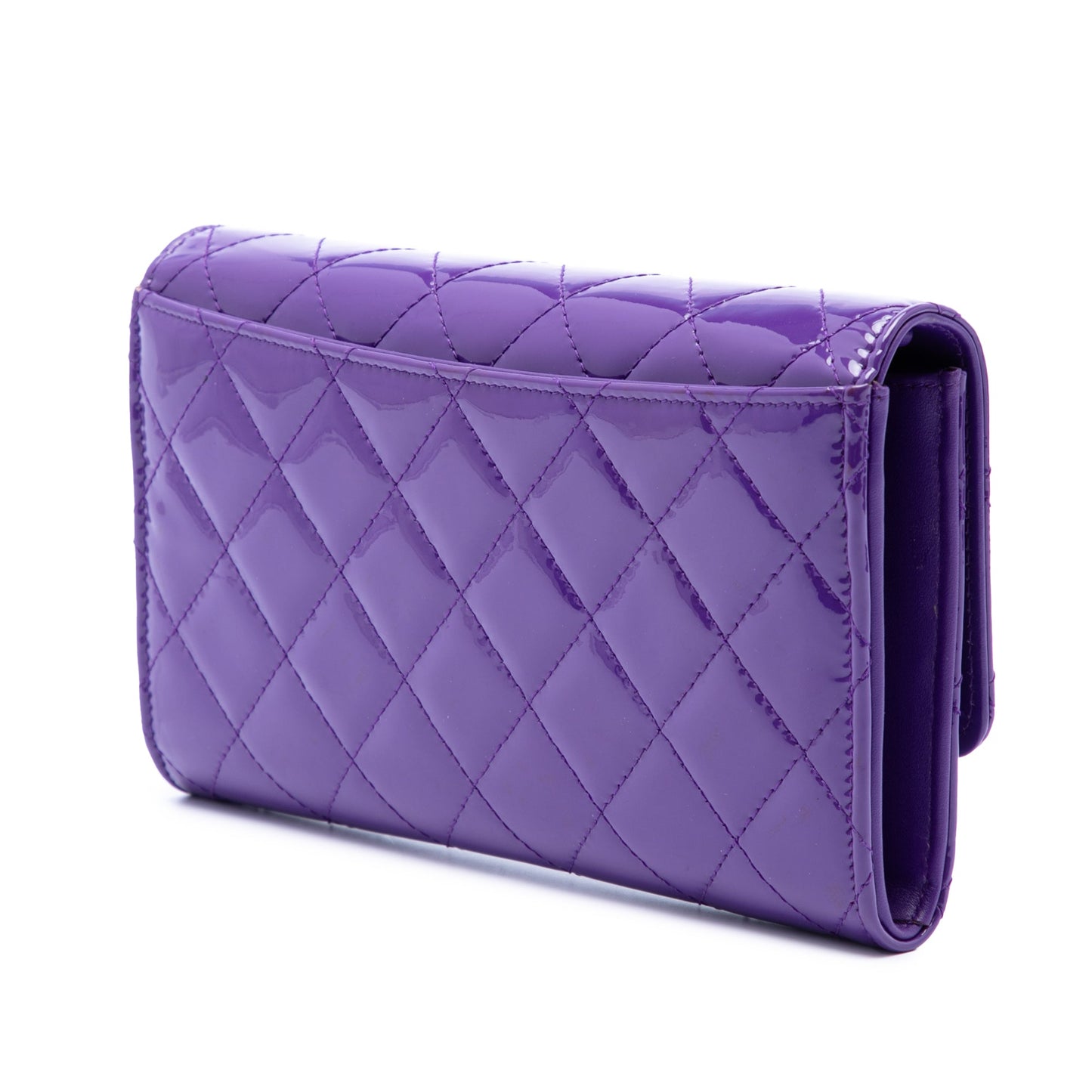 Chanel CC Quilted Patent Wallet On Chain