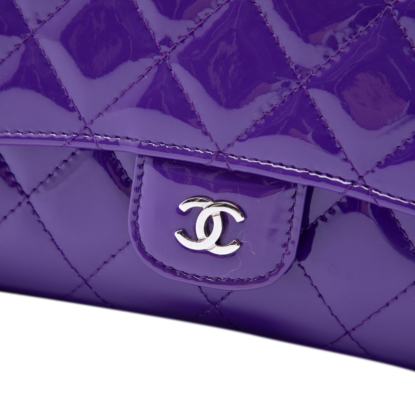 Chanel CC Quilted Patent Wallet On Chain