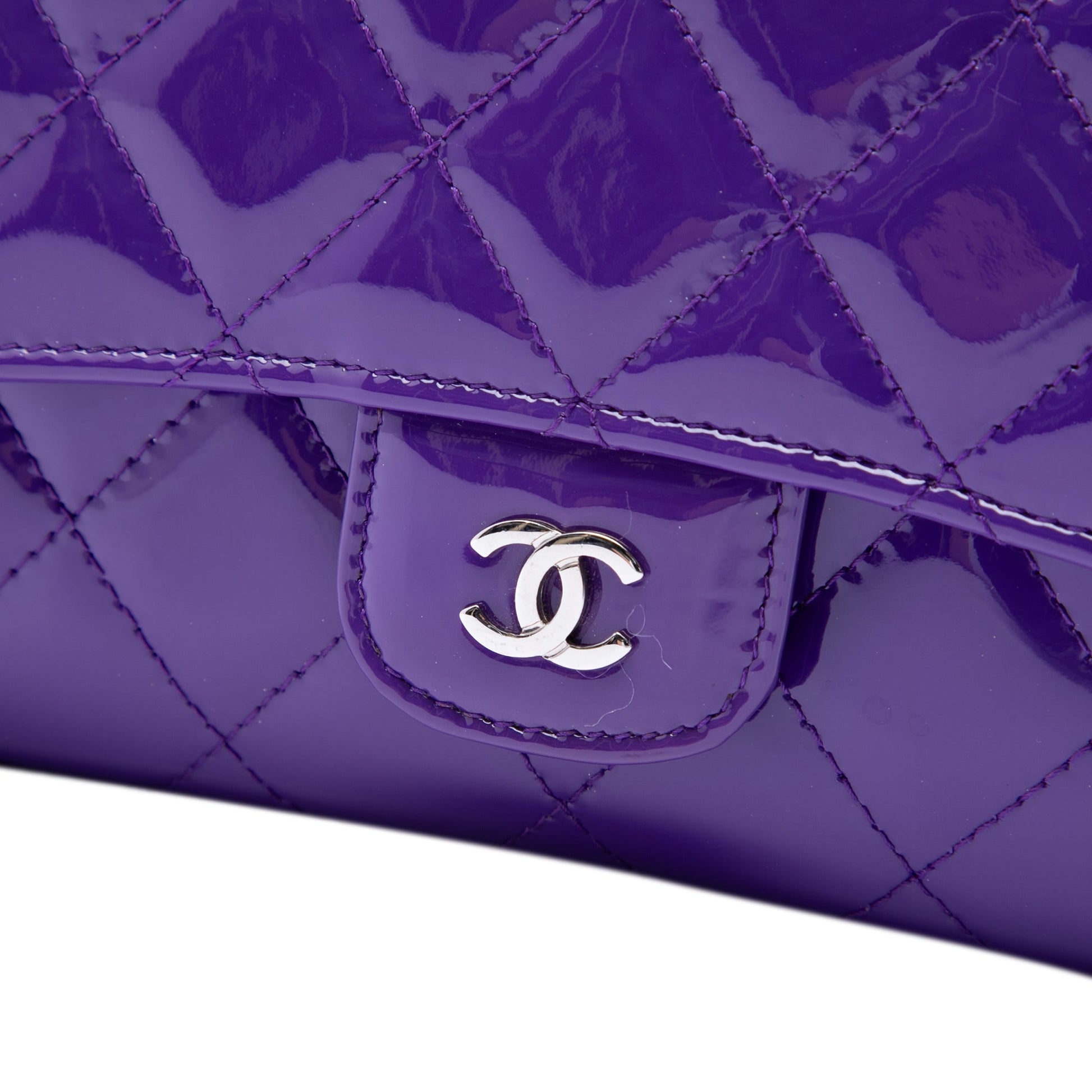 Chanel CC Quilted Patent Wallet On Chain