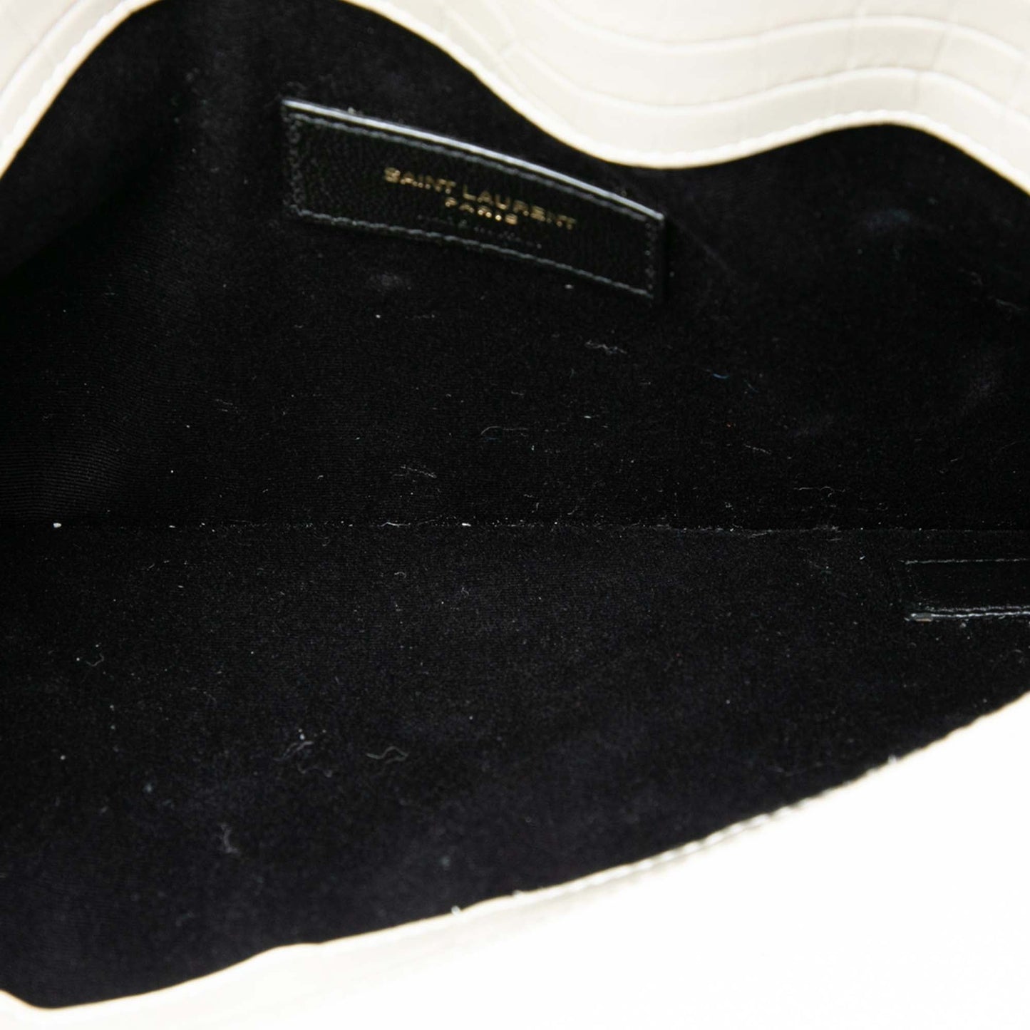 Saint Laurent Croc Embossed Leather Uptown Pouch