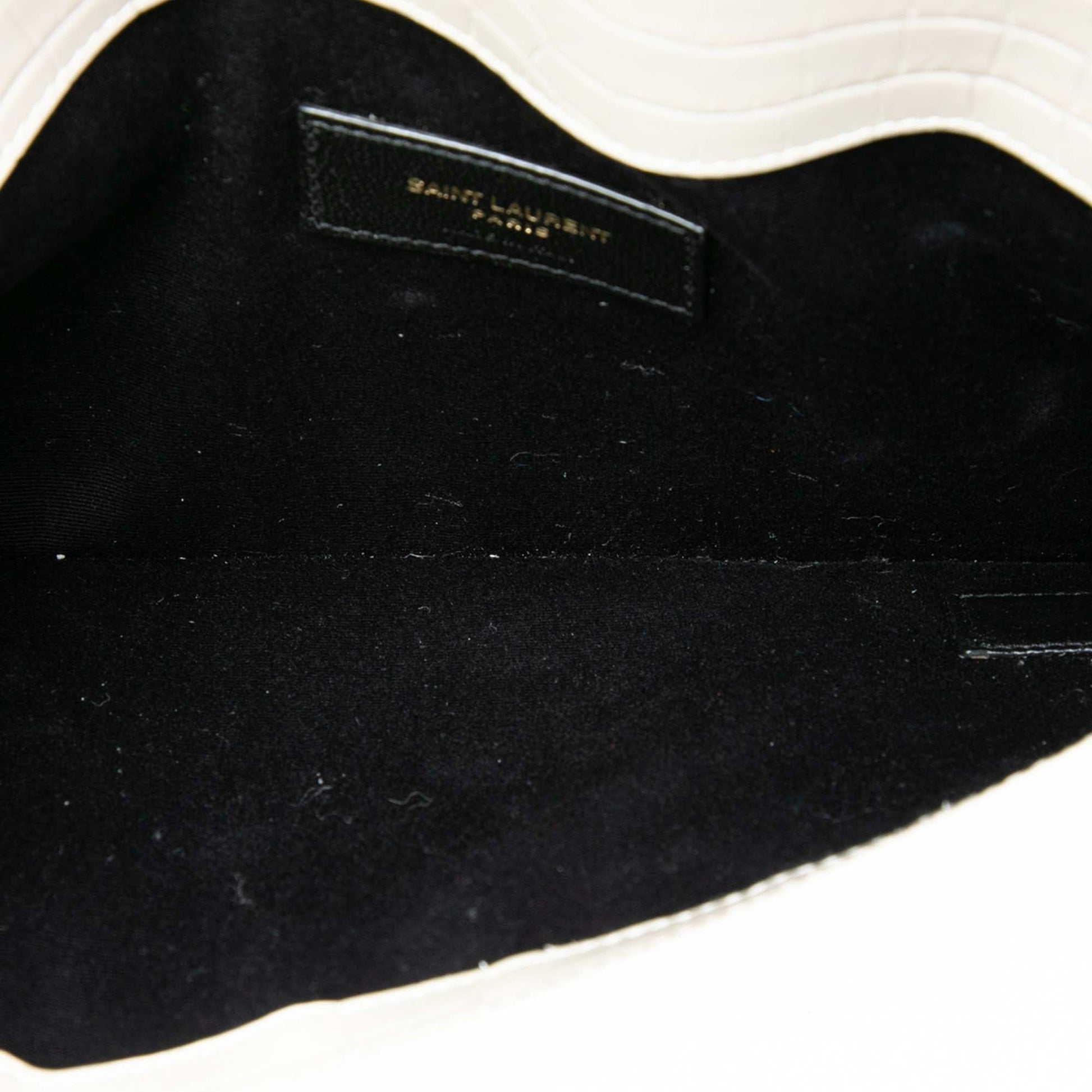 Saint Laurent Croc Embossed Leather Uptown Pouch