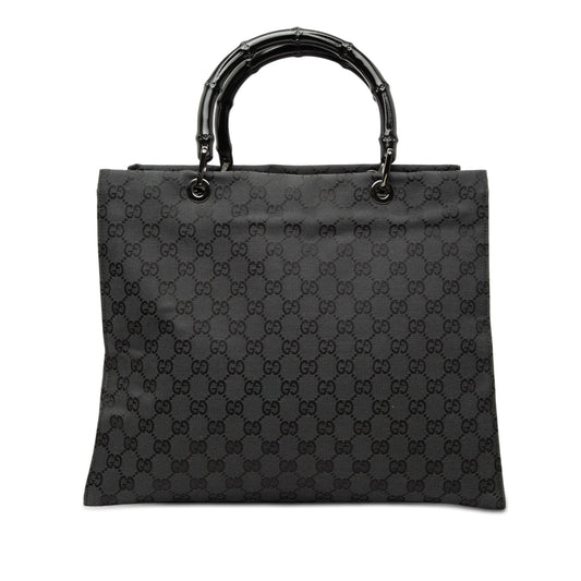 Gucci GG Canvas Bamboo Handbag
