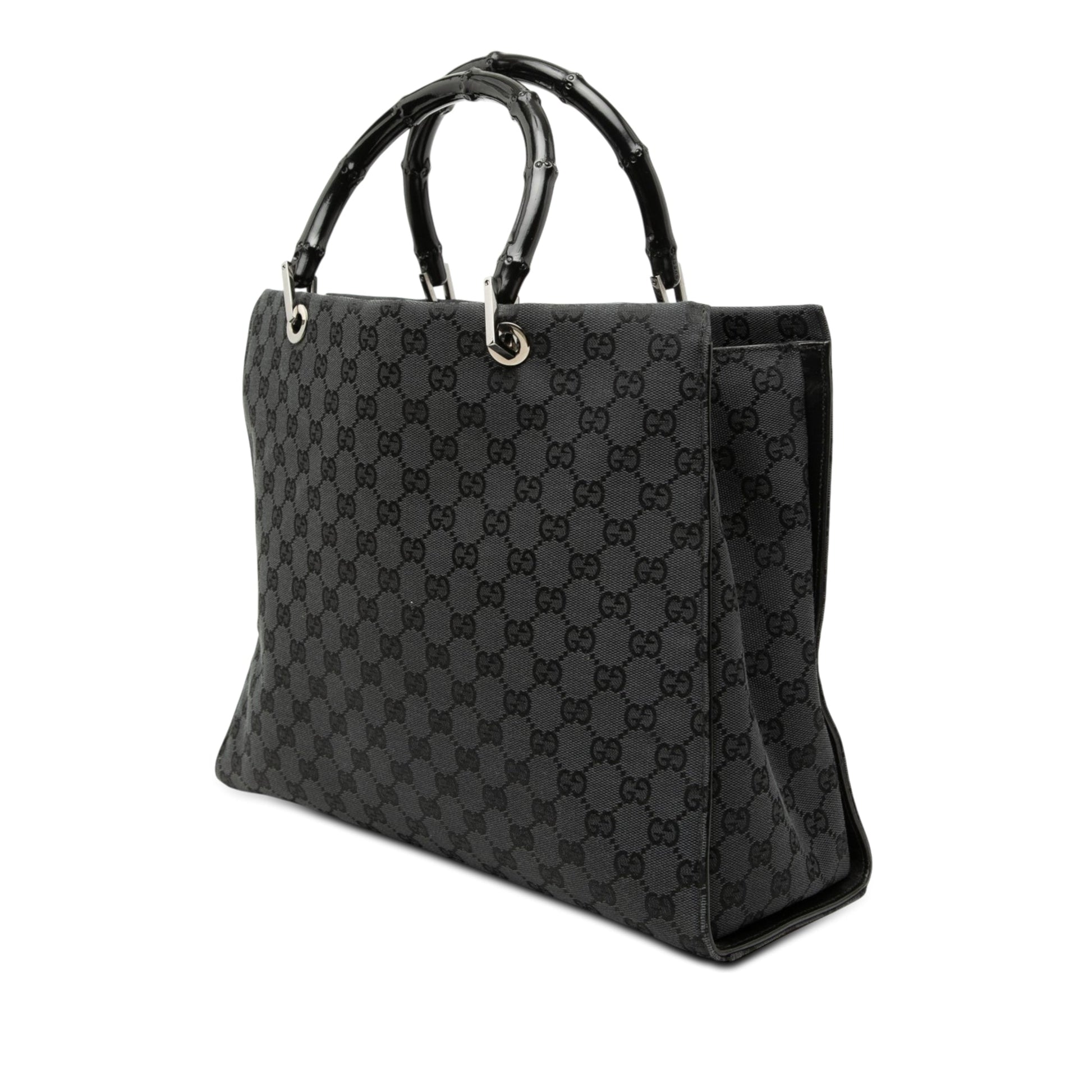 Gucci GG Canvas Bamboo Handbag