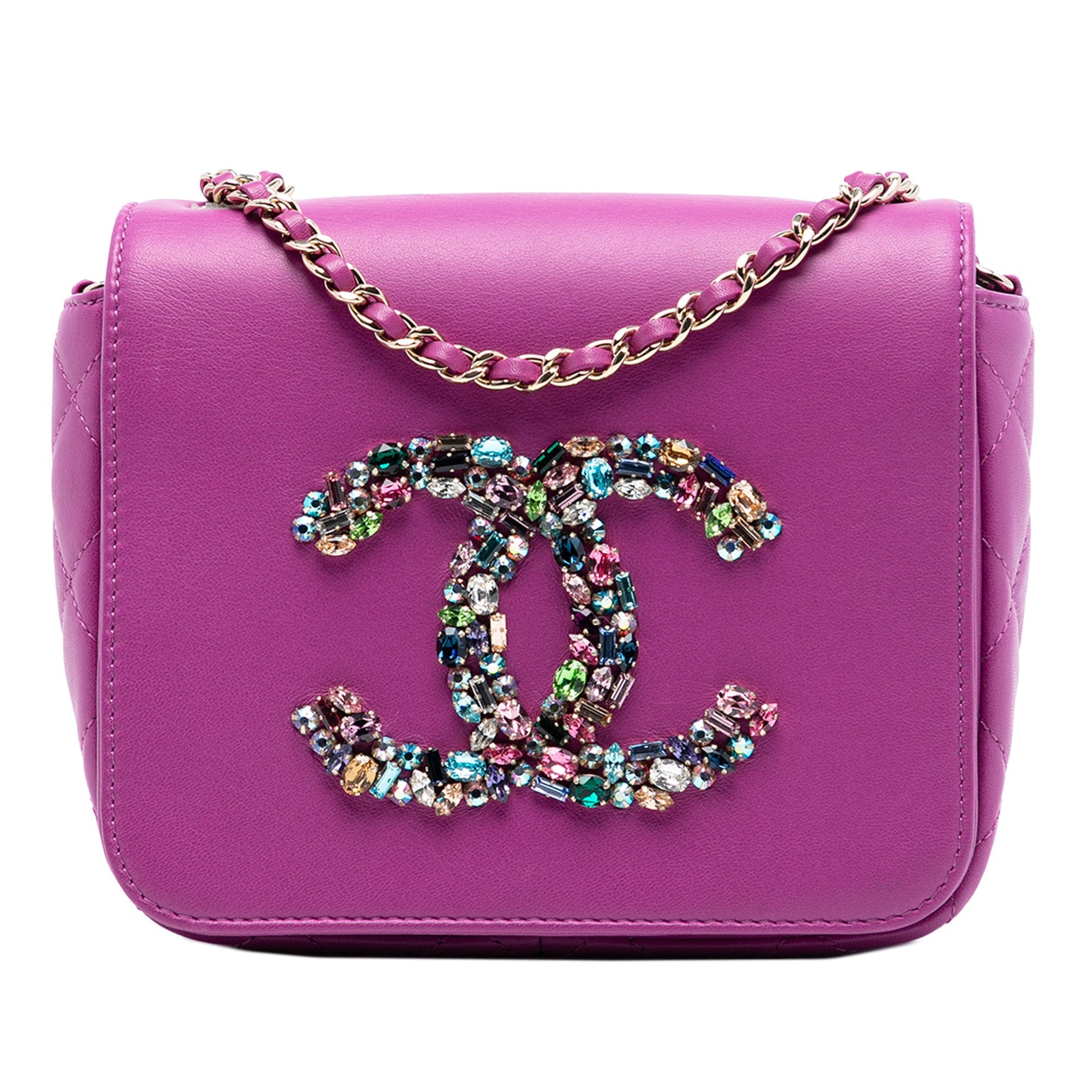 Chanel Mini Lambskin Giant Crystal CC Flap