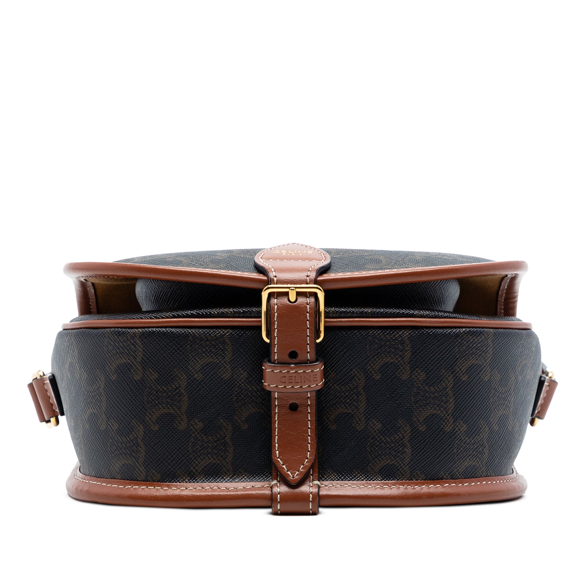 Celine Medium Triomphe Coated Canvas Folco Crossbody