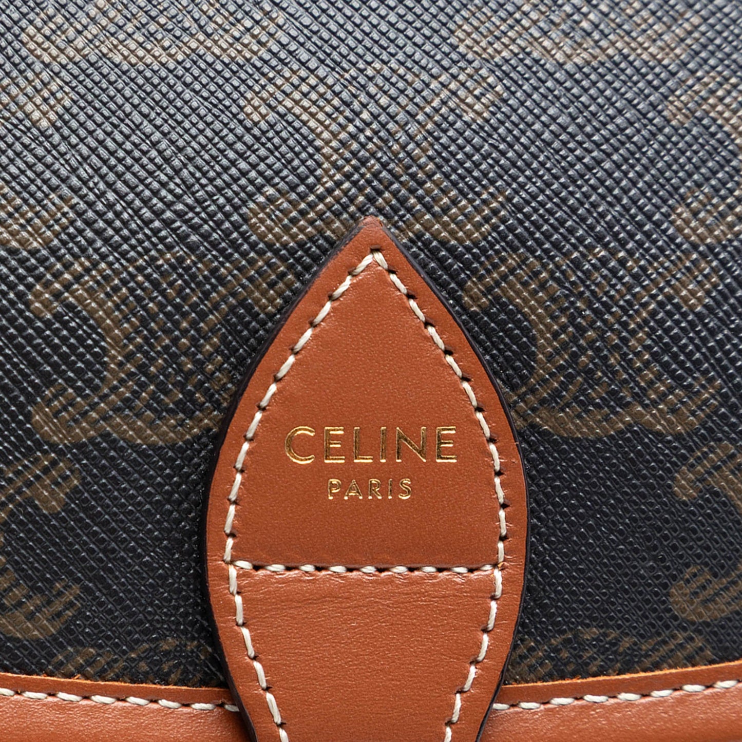 Celine Medium Triomphe Coated Canvas Folco Crossbody