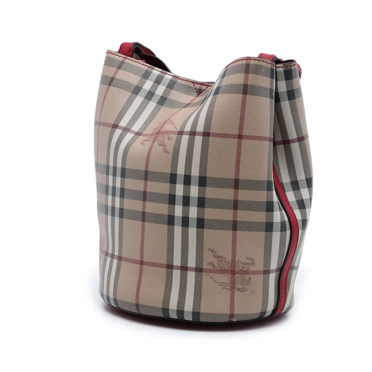 Burberry Haymarket Check Coated Canvas Lorne Bucket Bag