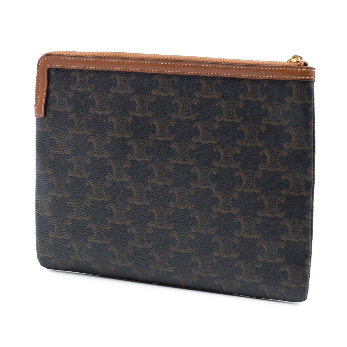 Celine Small Triomphe Coated Canvas Clutch