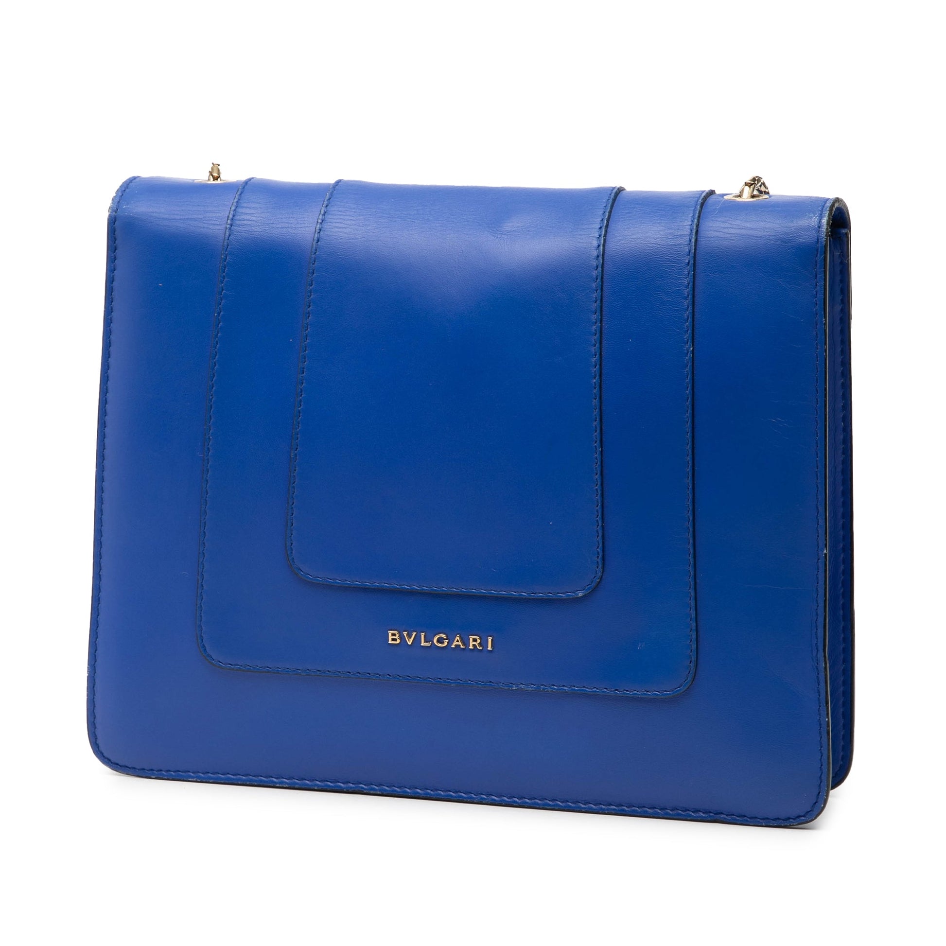 Bvlgari Small Leather Square Serpenti Forever Chain Crossbody