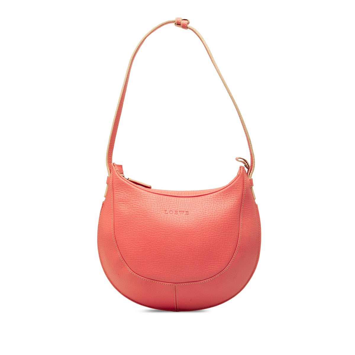 LOEWE Embossed Leather Logo Hobo — Pink