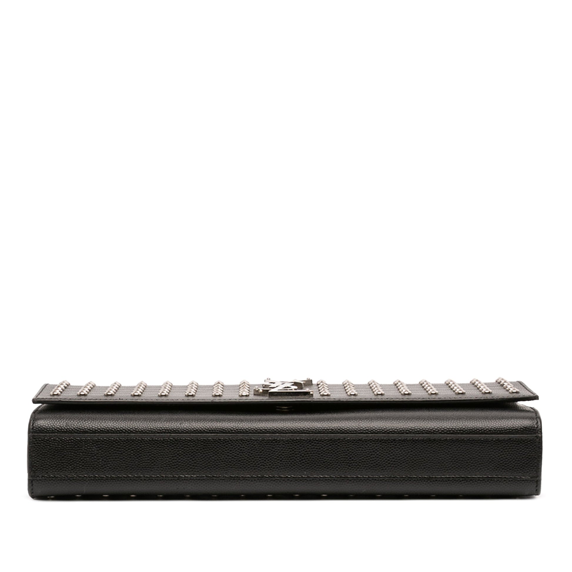 Saint Laurent Grain De Poudre Studded Monogram Kate Clutch