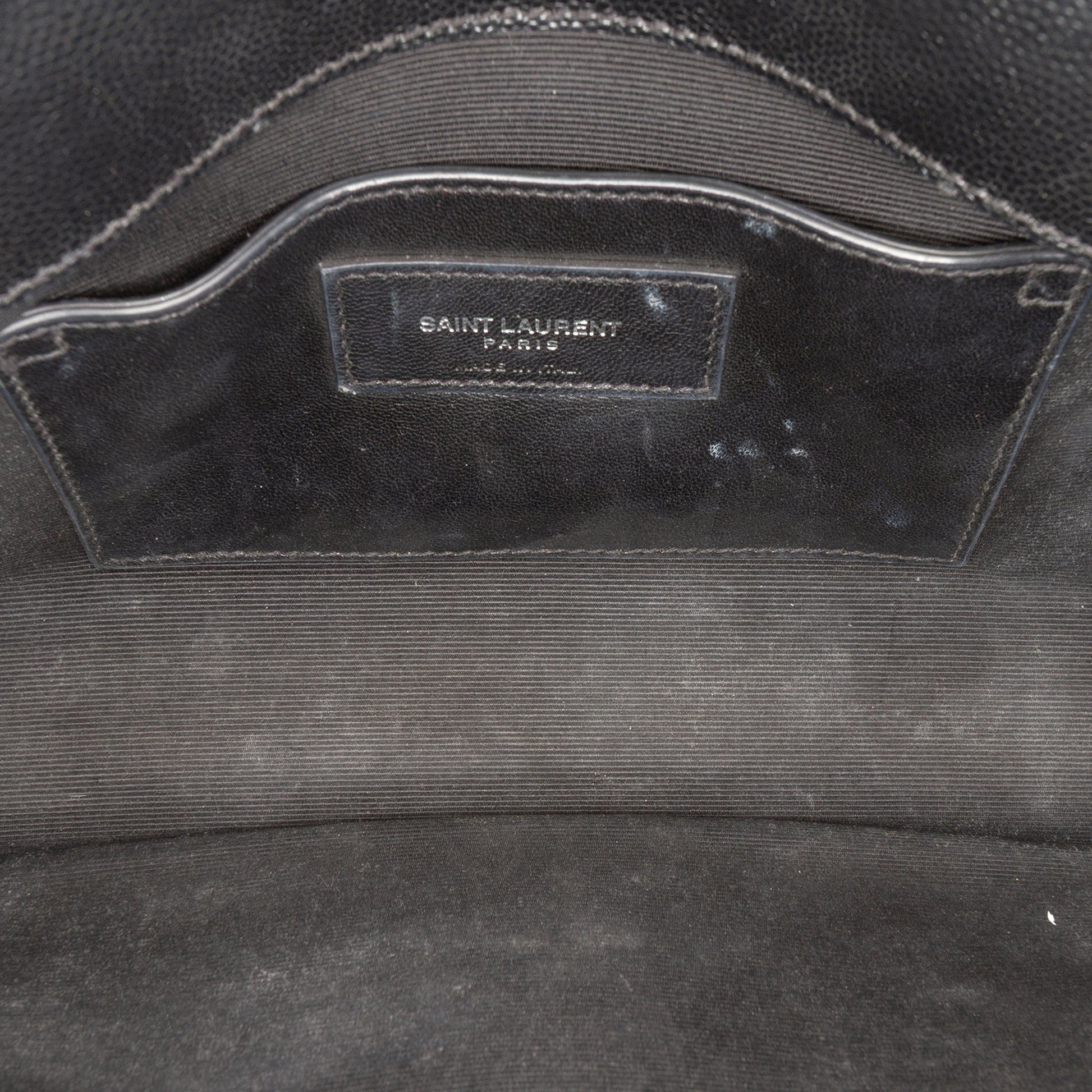 Saint Laurent Grain De Poudre Studded Monogram Kate Clutch