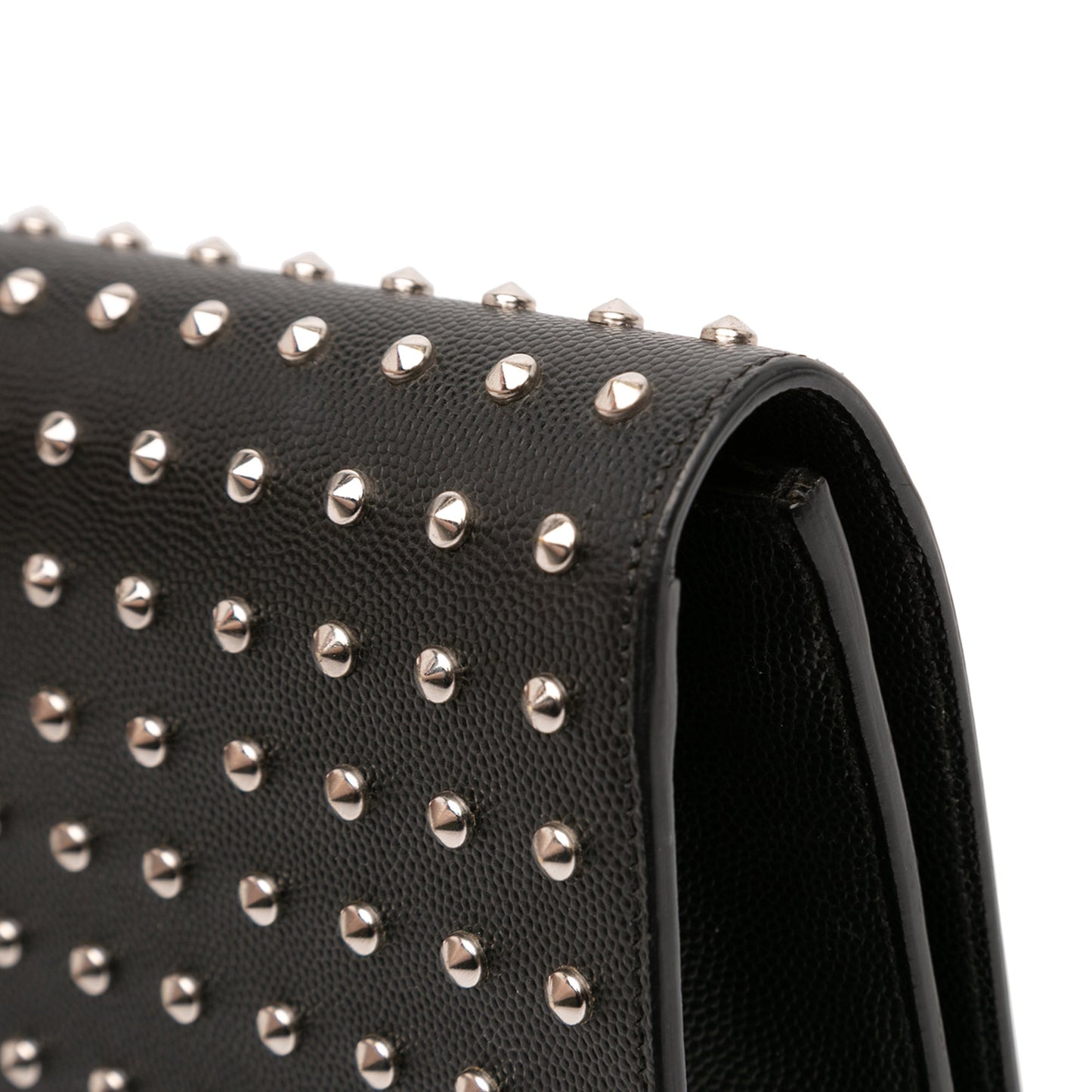 Saint Laurent Grain De Poudre Studded Monogram Kate Clutch
