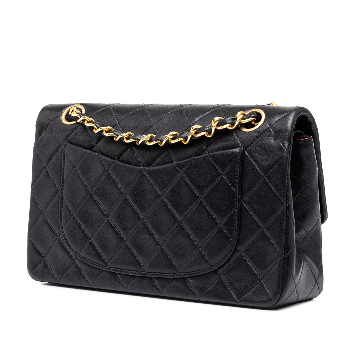 Chanel Small Classic Lambskin Double Flap — Black