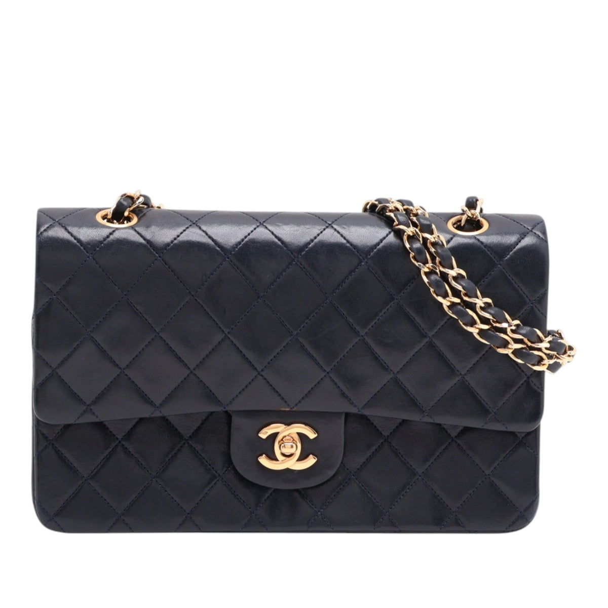 Chanel Medium Classic Lambskin Double Flap — Black