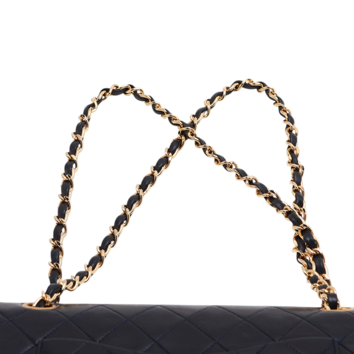 Chanel Medium Classic Lambskin Double Flap — Black