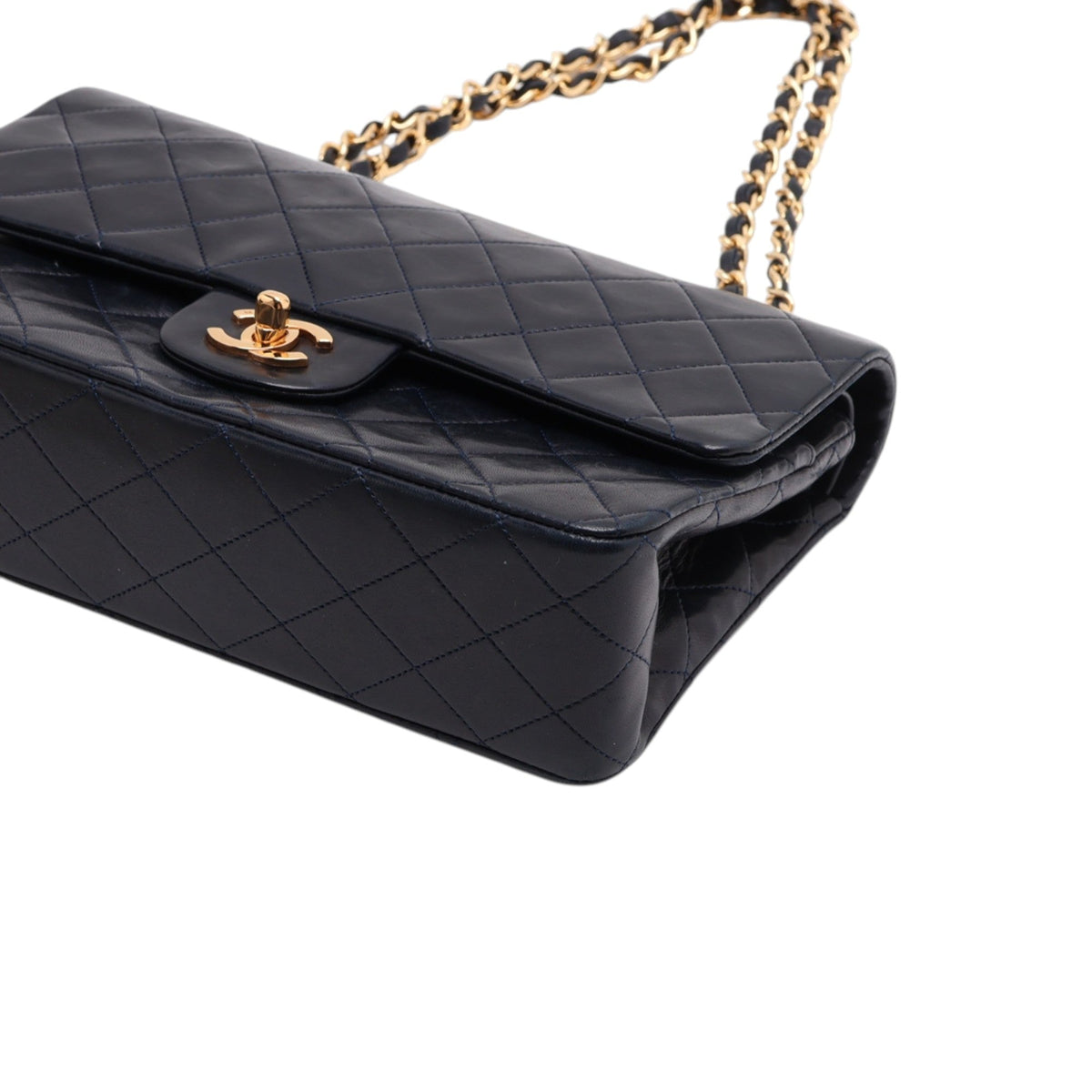 Chanel Medium Classic Lambskin Double Flap — Black