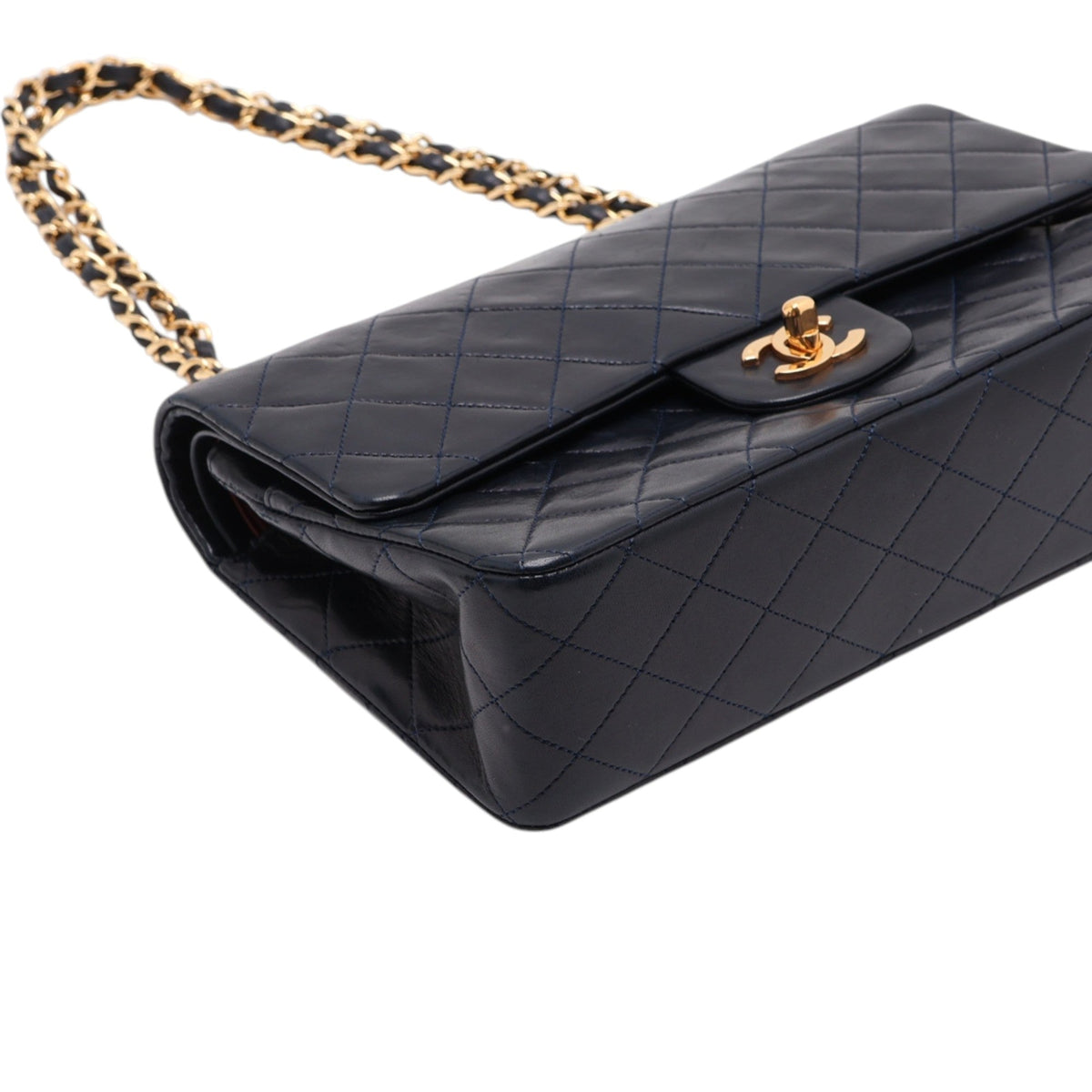 Chanel Medium Classic Lambskin Double Flap — Black