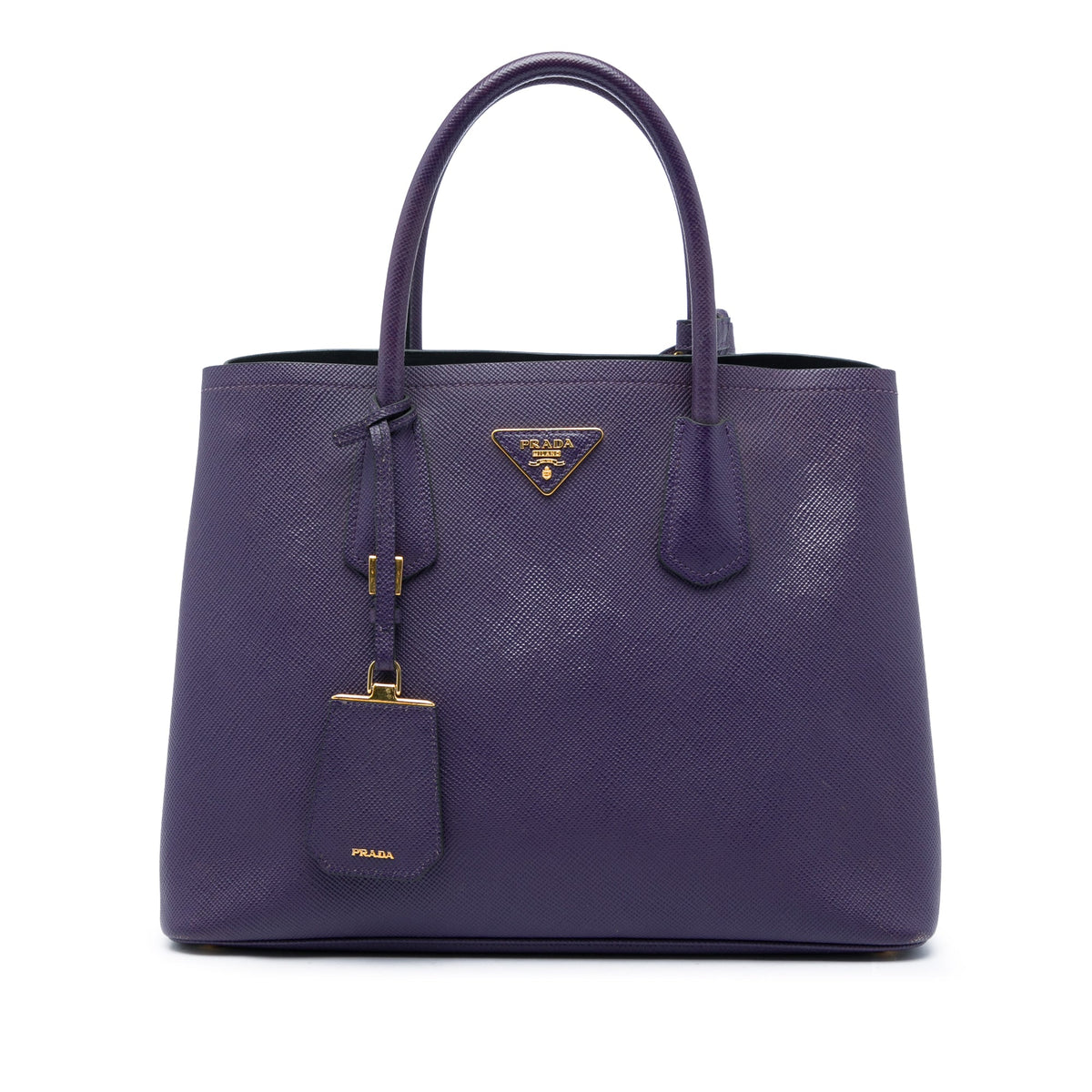 Prada Medium Saffiano Cuir Double Satchel — Purple