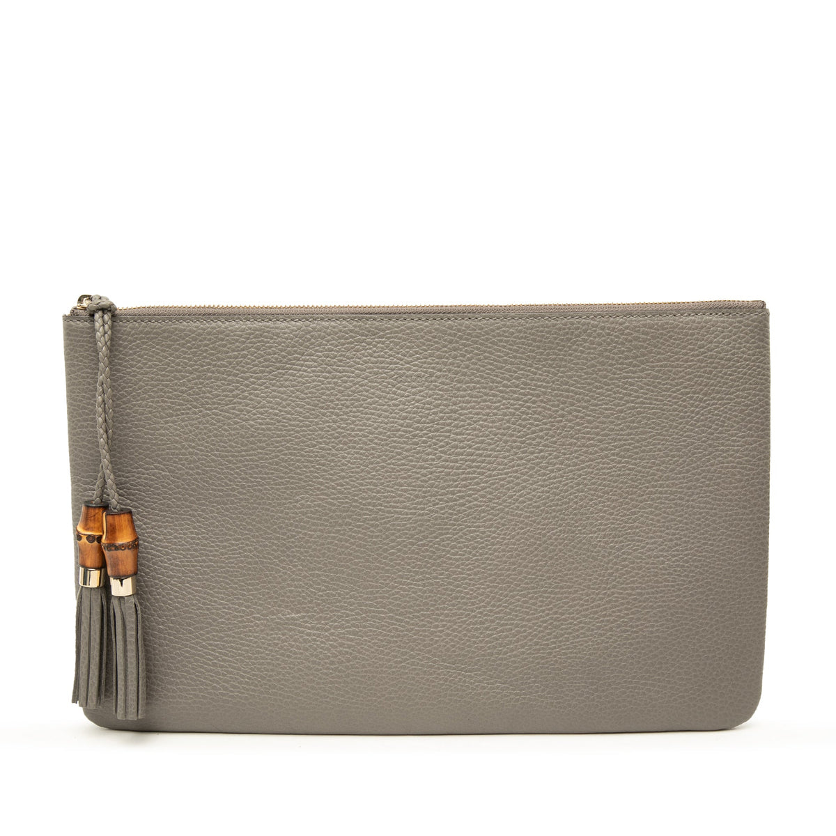 Gucci Calfskin Bamboo Tassel Clutch