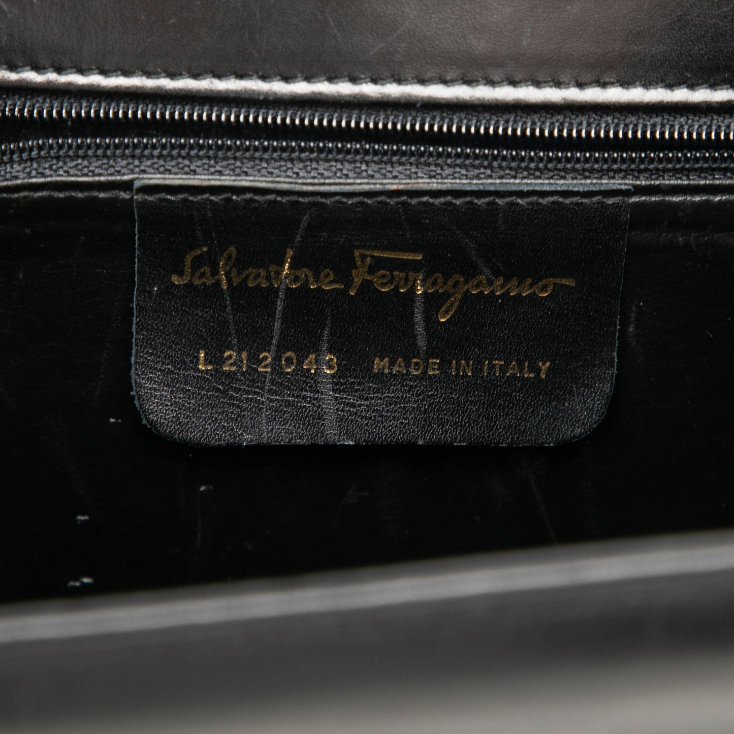 Ferragamo Calfskin Metal Top Handle Bag