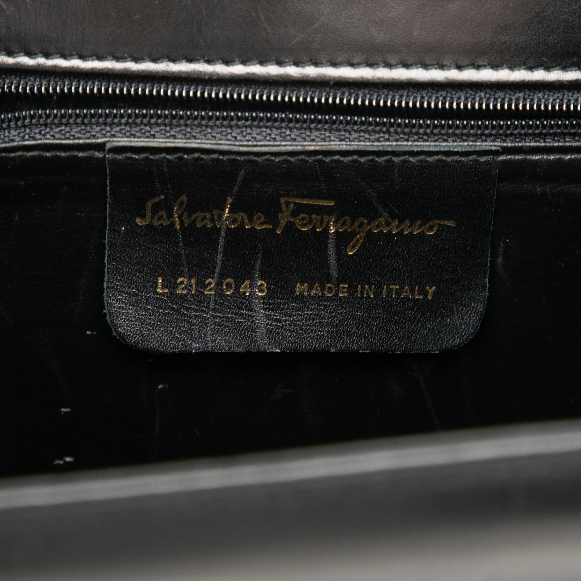 Ferragamo Calfskin Metal Top Handle Bag