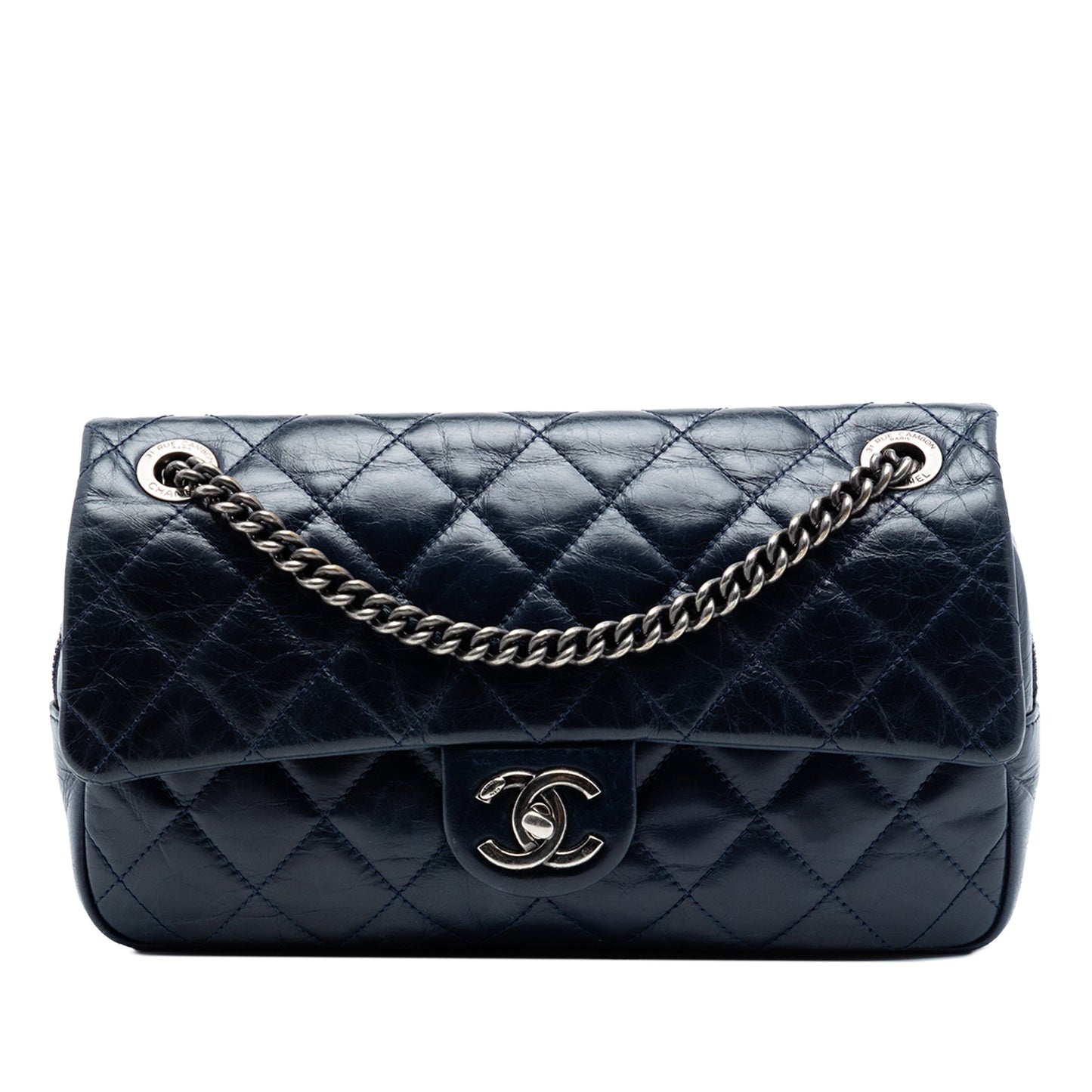 Chanel Medium Quilted Glazed Calfskin Duo Color Flap