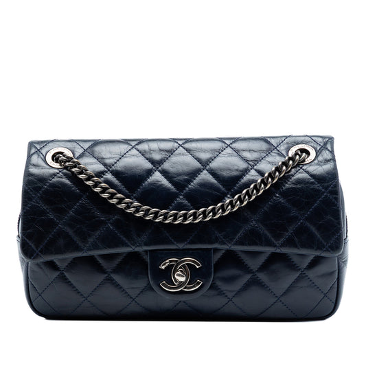 Chanel Medium Quilted Glazed Calfskin Duo Color Flap