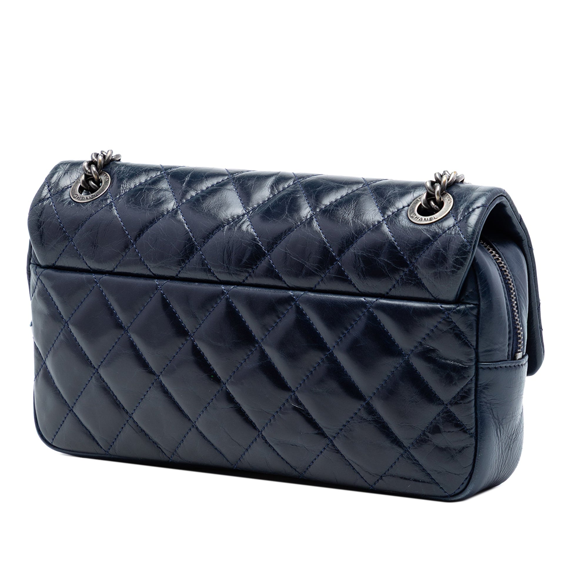 Chanel Medium Quilted Glazed Calfskin Duo Color Flap