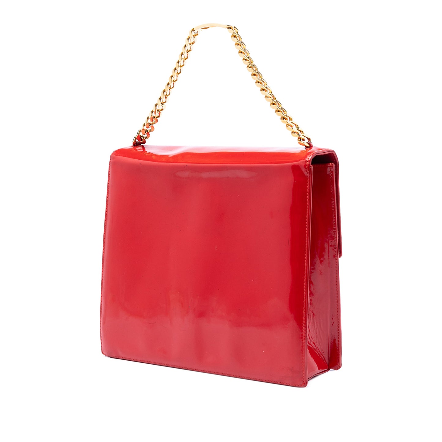 Chanel CC Patent Chain Top Handle Flap