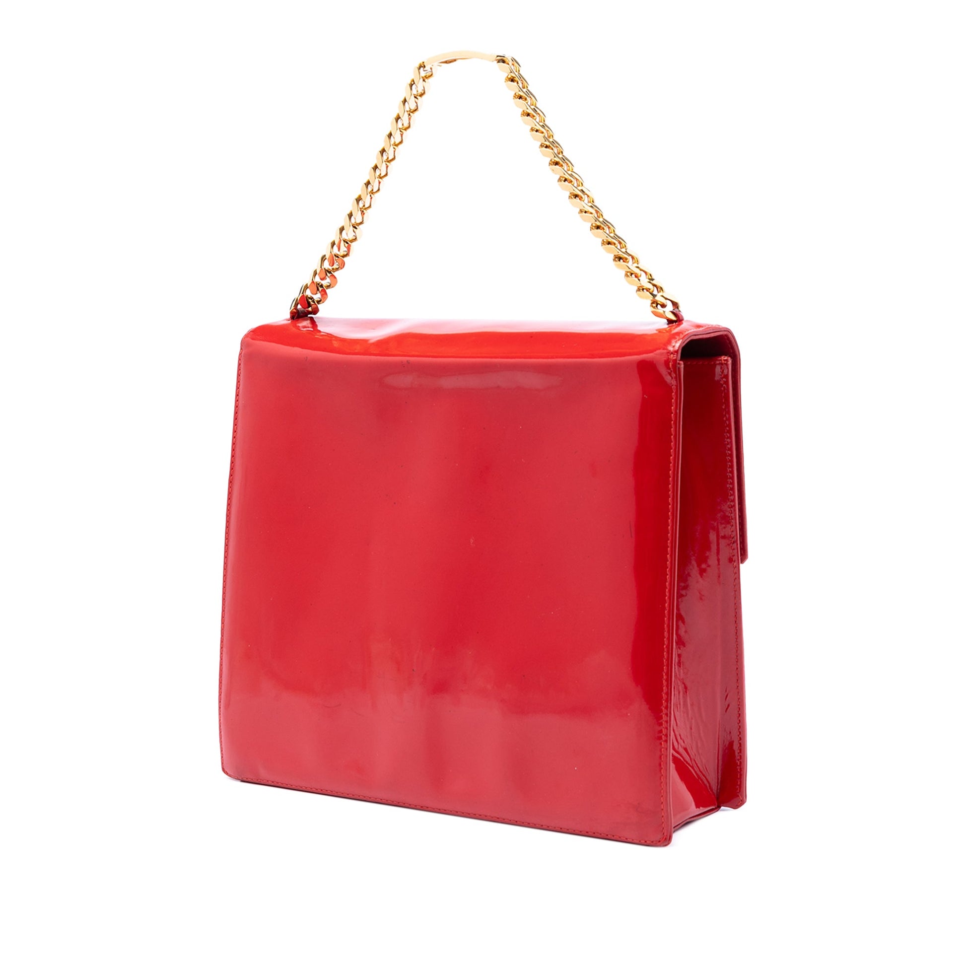 Chanel CC Patent Chain Top Handle Flap