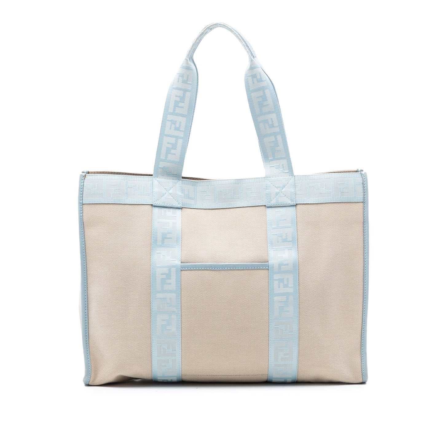 Fendi Zucca Trimmed Canvas Tote
