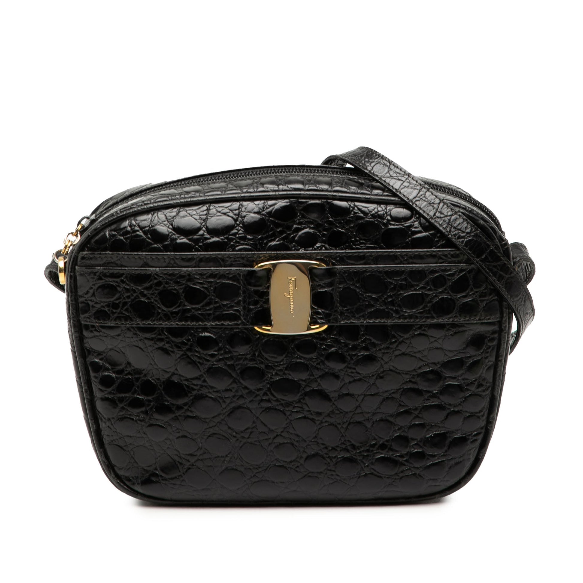 Leather Gancini Chain Crossbody